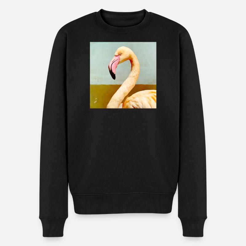 Flamingo  - Männer Premium Bio Pullover - Schwarz