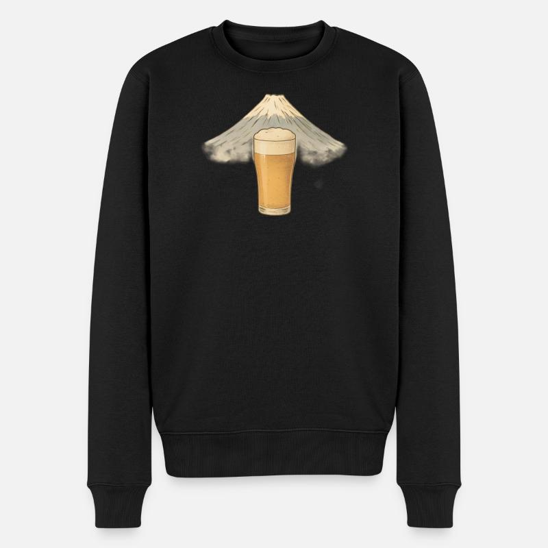 Bierberg Motiv Mount Fuji - Männer Premium Bio Pullover - Schwarz