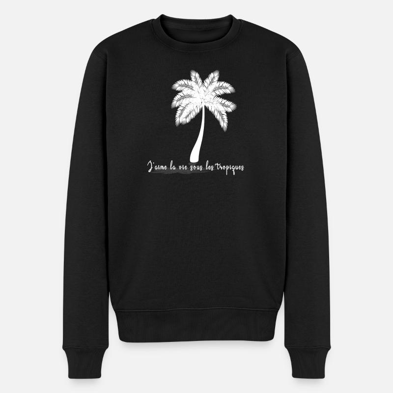 Palmier Silhouette Tropical - Pull Premium bio Homme - noir