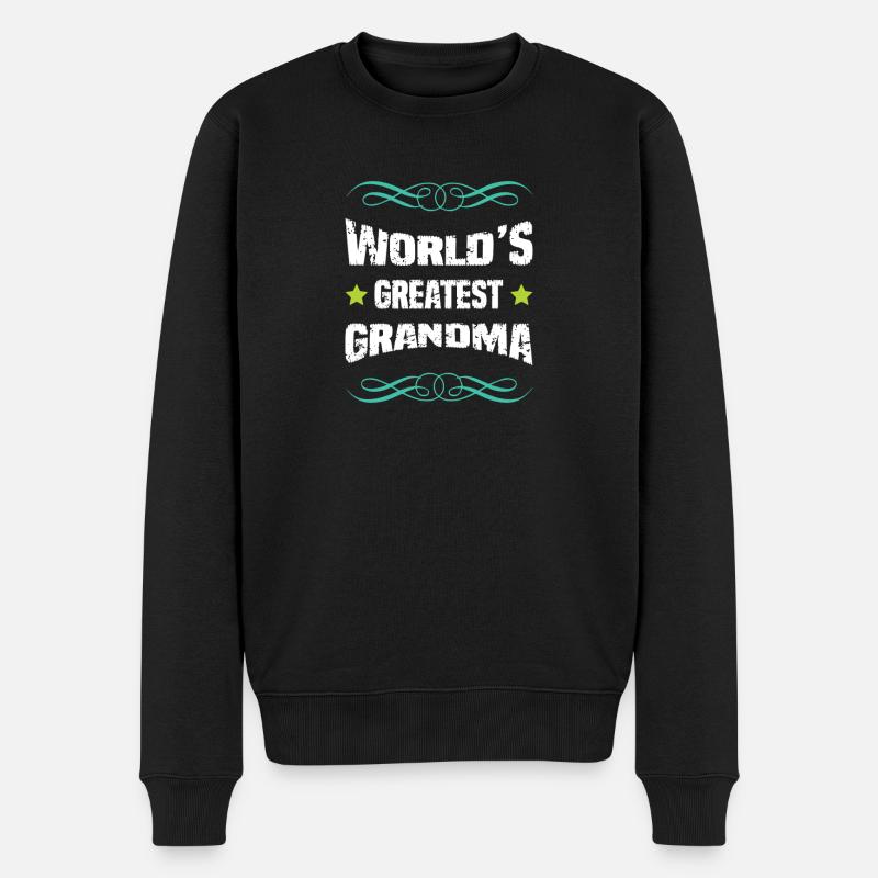 Welt's Größte Oma - Männer Premium Bio Pullover - Schwarz