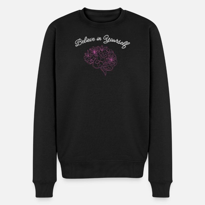 Glaube an dich - Männer Premium Bio Pullover - Schwarz