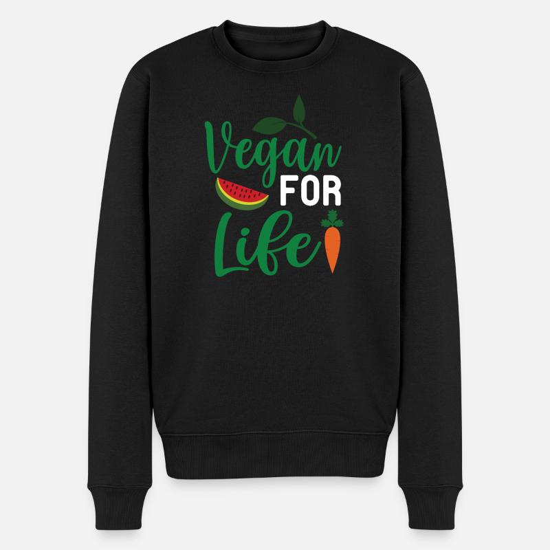 Vegan fürs Leben - Männer Premium Bio Pullover - Schwarz