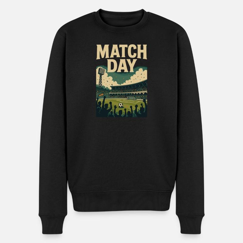 Match Day – Stadion Fußball Design - Männer Premium Bio Pullover - Schwarz