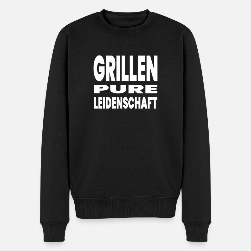 Grillen - Männer Premium Bio Pullover - Schwarz