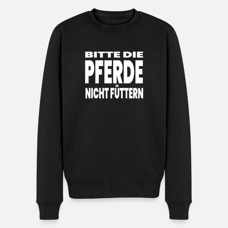 Pferde - Männer Premium Bio Pullover - Schwarz