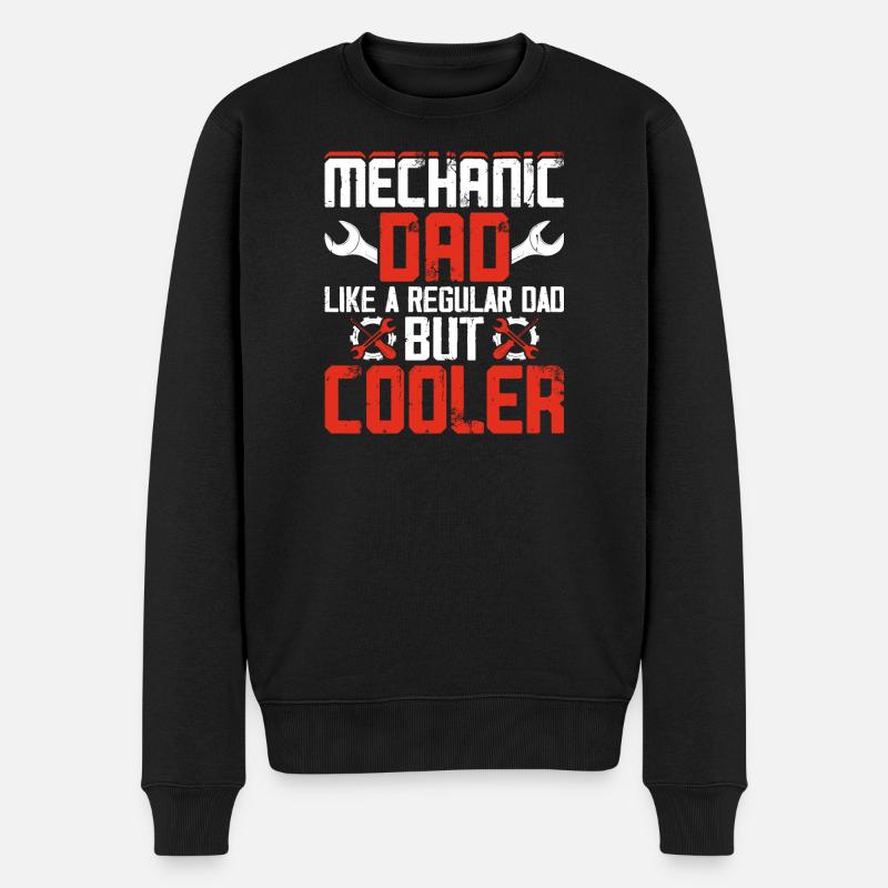 Mechaniker Papa Mechatroniker Schrauber Geschenk - Männer Premium Bio Pullover - Schwarz
