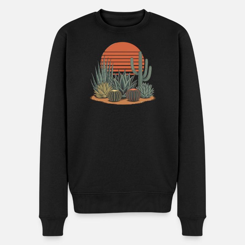 Cactus Boho Nature - Pull Premium bio Homme - noir