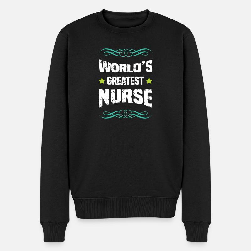 Worlds Greatest Nurse  - Männer Premium Bio Pullover - Schwarz