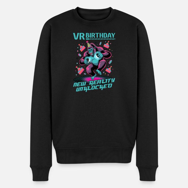 Birthday Gamer VR - Männer Premium Bio Pullover - Schwarz