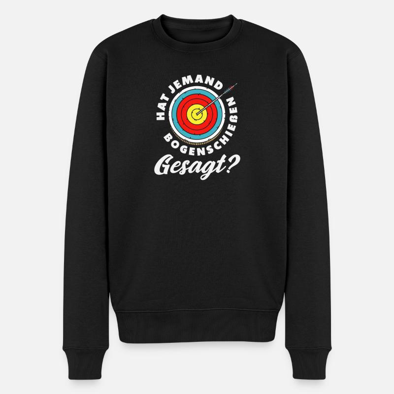 Ich gehe Bogenschießen - Männer Premium Bio Pullover - Schwarz