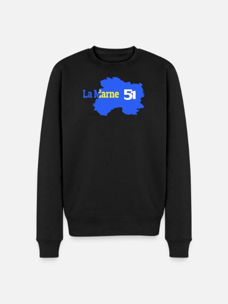 The Marne 51 Departmental Map - Men's Premium Organic Jumper - black