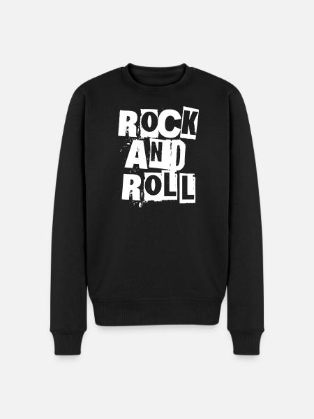 Rock'n'Roll-Grunge-Typografie - Männer Premium Bio Pullover - Schwarz