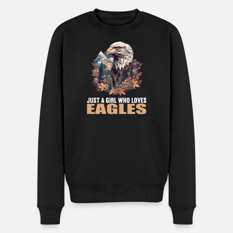 Adler - Männer Premium Bio Pullover - Schwarz