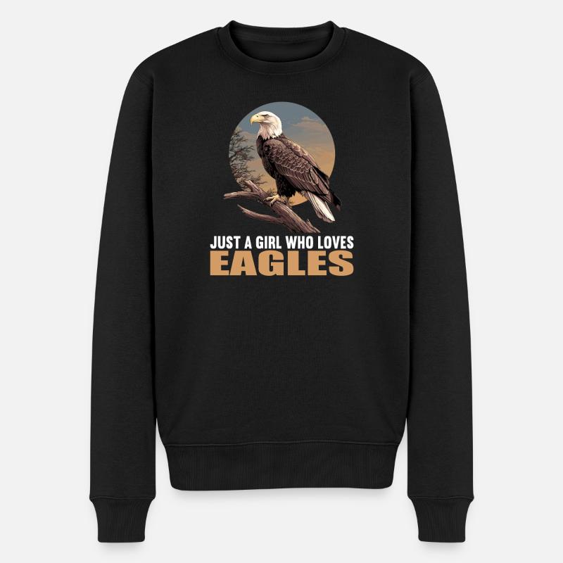 Adler - Männer Premium Bio Pullover - Schwarz