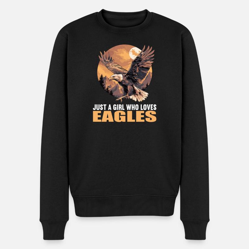 Adler - Männer Premium Bio Pullover - Schwarz