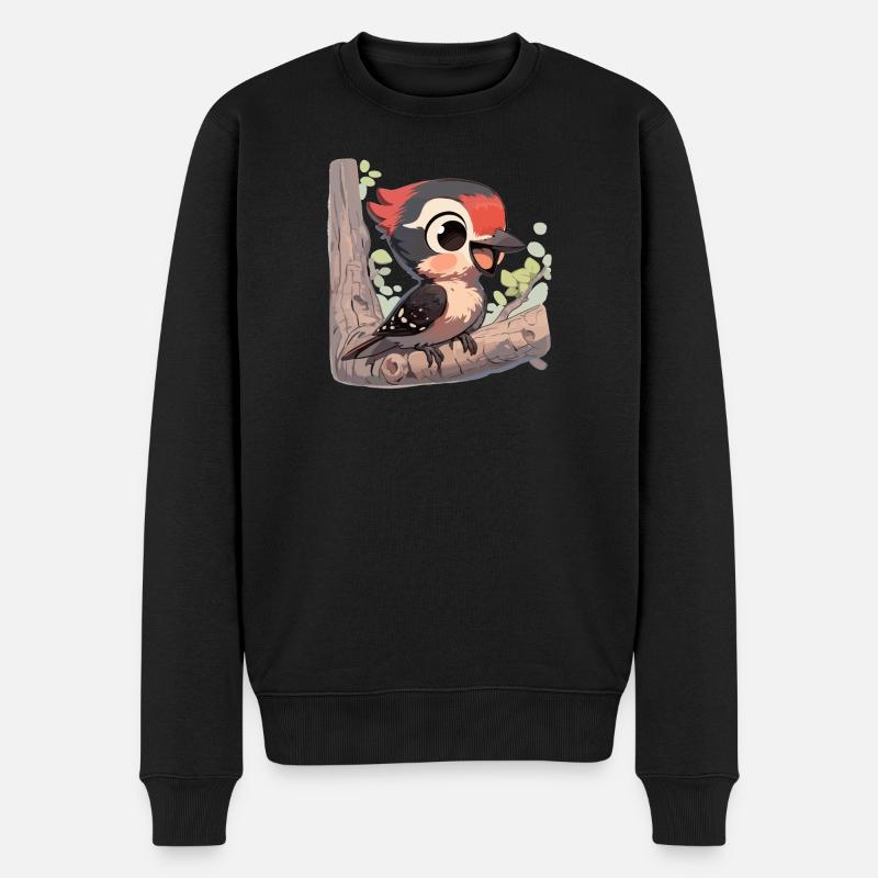 Spechte Specht - Männer Premium Bio Pullover - Schwarz