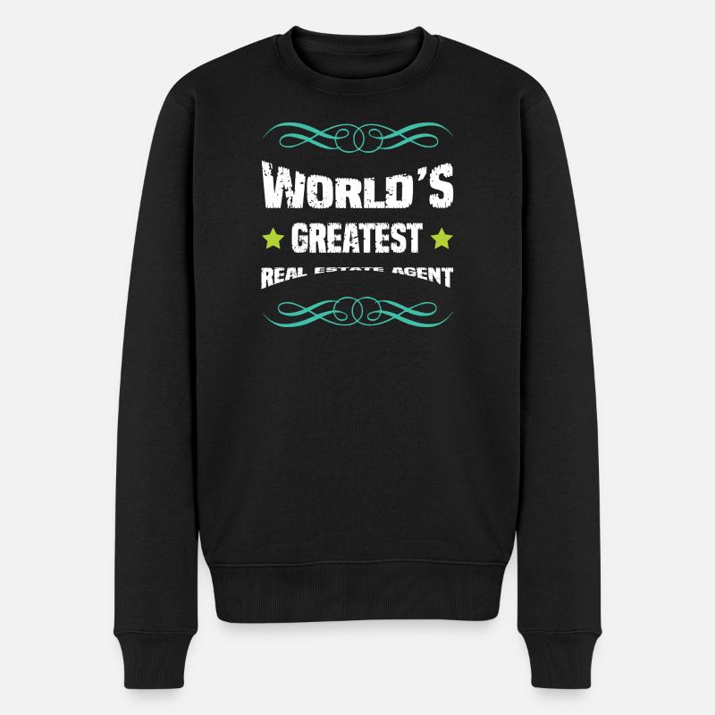 Weltbester Makler Spruch - Männer Premium Bio Pullover - Schwarz