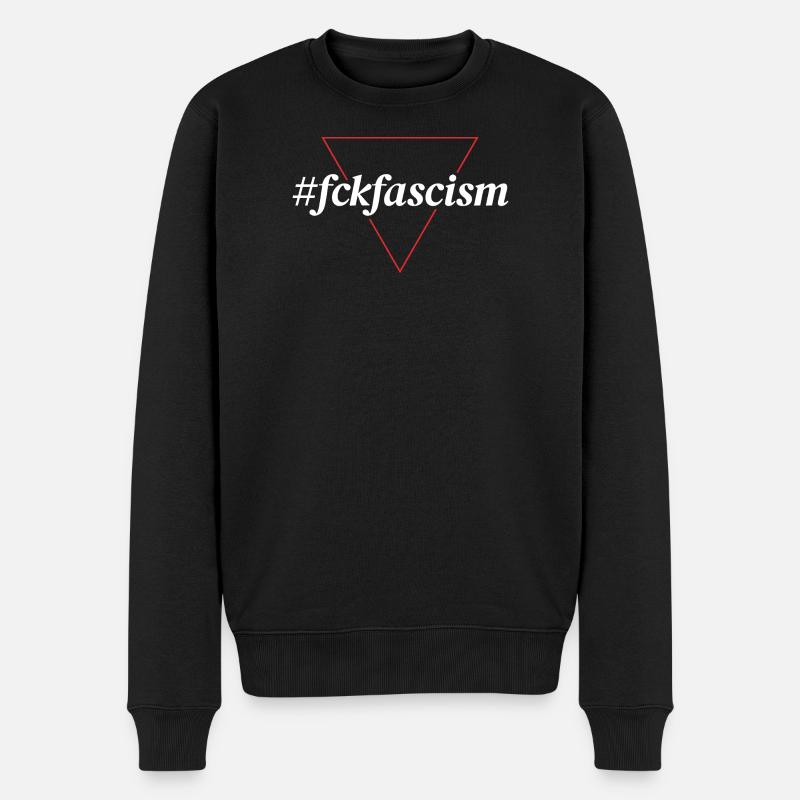 #fckfascism | Politisches Statement Design - Männer Premium Bio Pullover - Schwarz