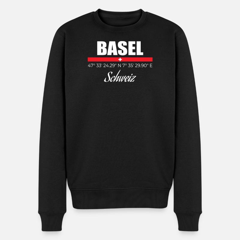 Basel - Männer Premium Bio Pullover - Schwarz
