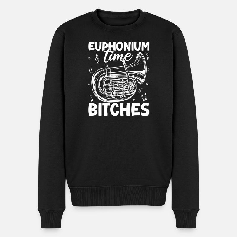 Baryton, Joueur, Temps, Salopes, Euphonium - Pull Premium bio Homme - noir