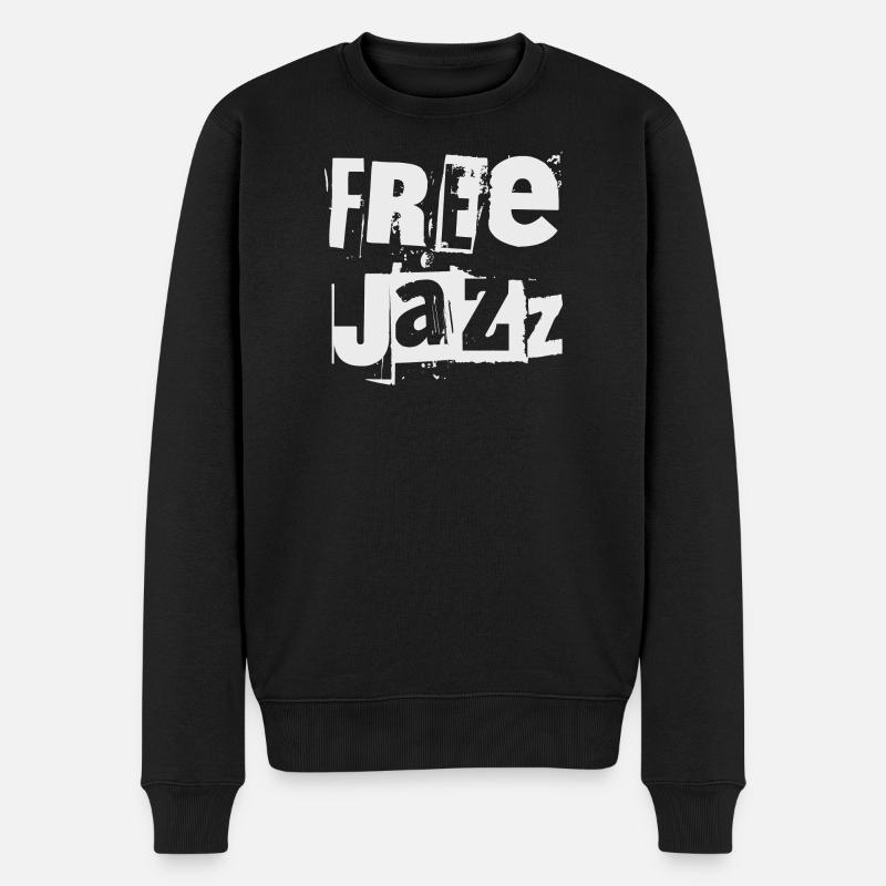 Free Jazz Grunge Typografie - Männer Premium Bio Pullover - Schwarz