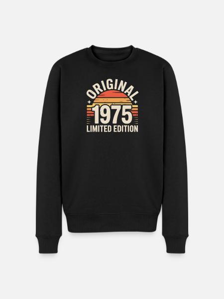 Original 1975 Edition Retro Sunset - Men's Premium Organic Jumper - black