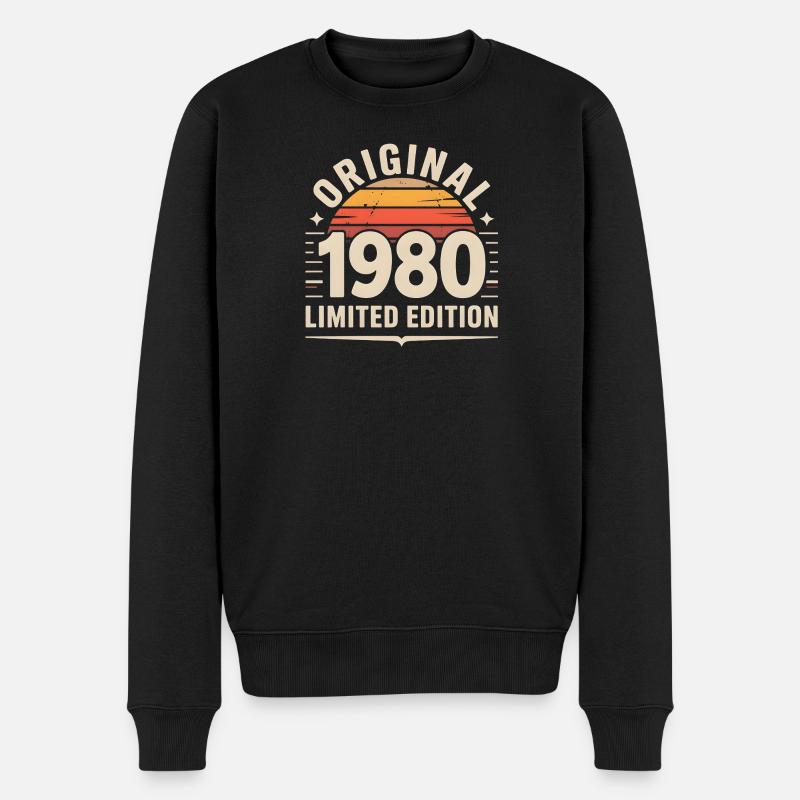 Original 1990 Limited Edition - Männer Premium Bio Pullover - Schwarz