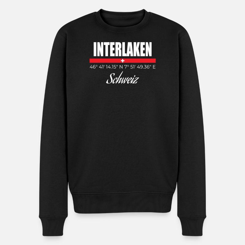 Interlaken - Männer Premium Bio Pullover - Schwarz