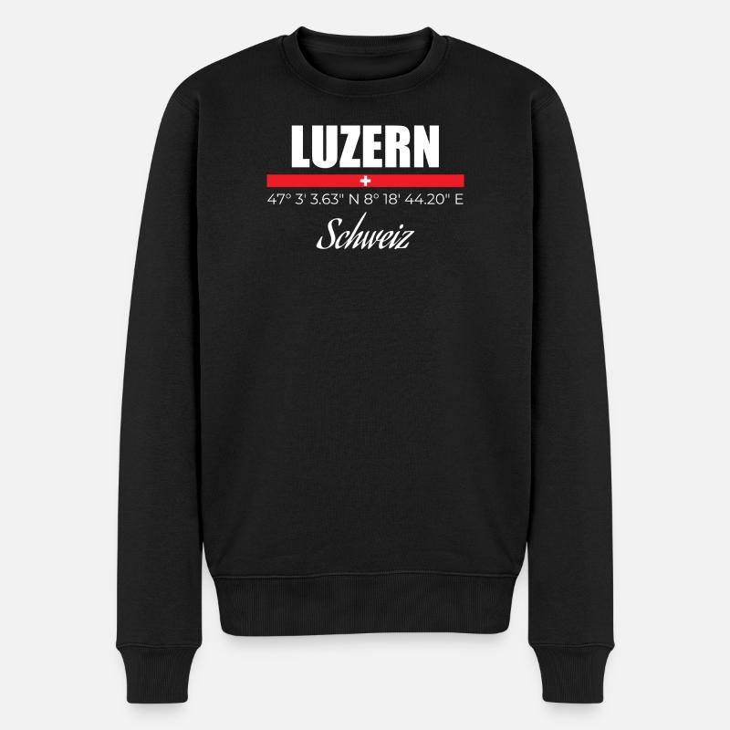 Luzern - Männer Premium Bio Pullover - Schwarz