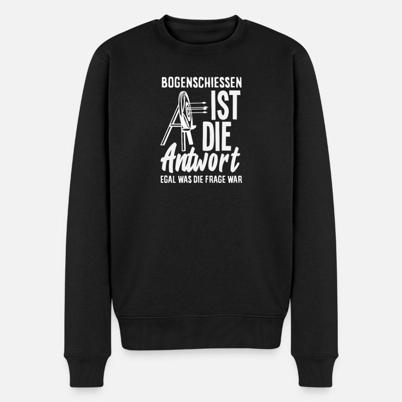 Ich gehe Bogenschießen - Männer Premium Bio Pullover - Schwarz