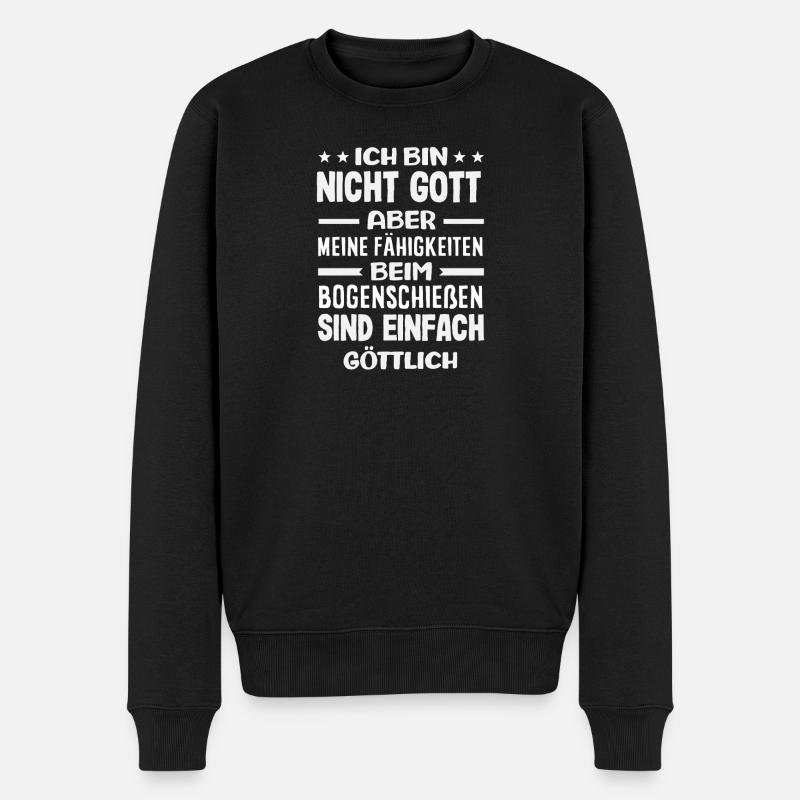 Ich gehe Bogenschießen - Männer Premium Bio Pullover - Schwarz