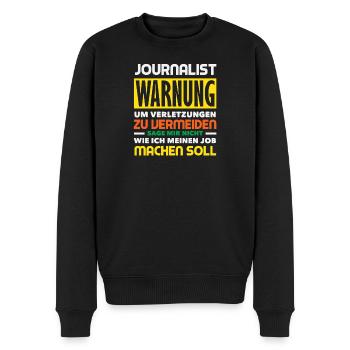 Avertissement disant journaliste d’investigation - Pull Premium bio Homme - noir - Devant - Nico (187cm)