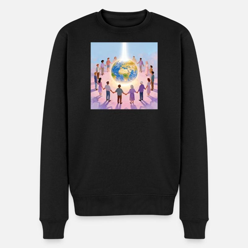 La Terre entourée de communauté - Pull Premium bio Homme - noir