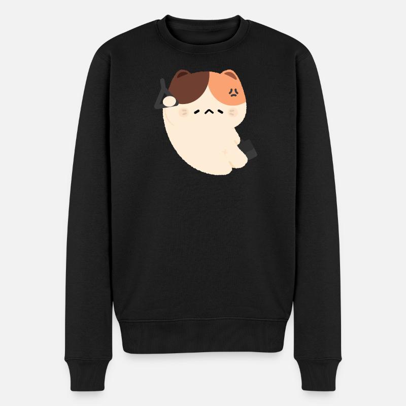 Chat fatigué Commute - Pull Premium bio Homme - noir