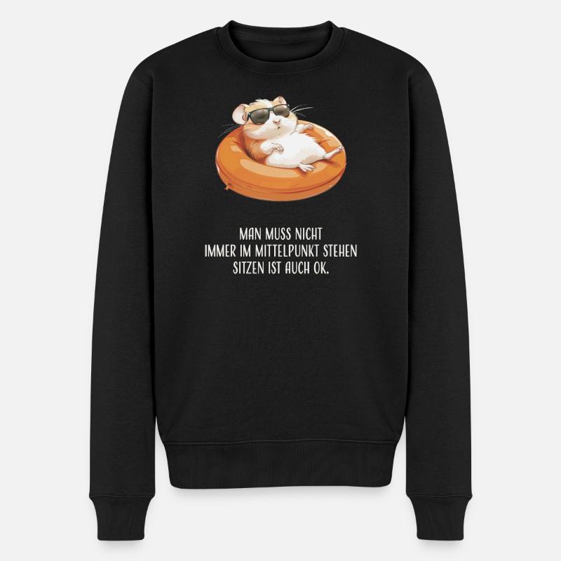 Man muss nicht immer im Mittelpunkt stehen - Männer Premium Bio Pullover - Schwarz