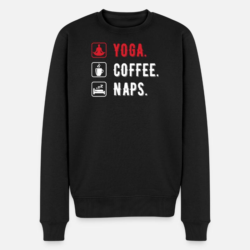 Yoga café siestes hommes - Pull Premium bio Homme - noir