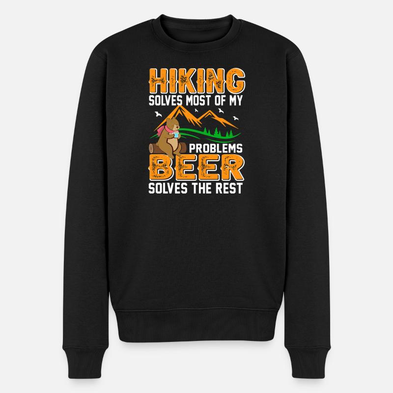 Wandern Bier - Männer Premium Bio Pullover - Schwarz
