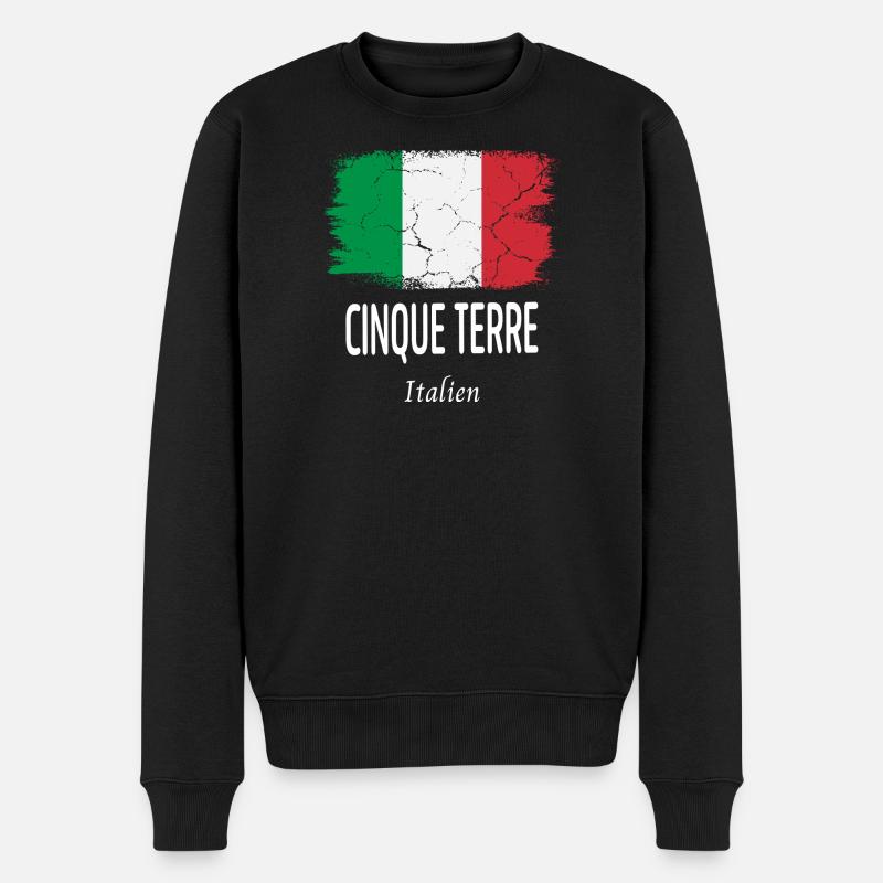 Cinque Terre - Männer Premium Bio Pullover - Schwarz