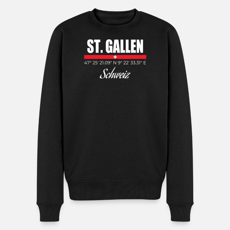 St. Gallen - Männer Premium Bio Pullover - Schwarz