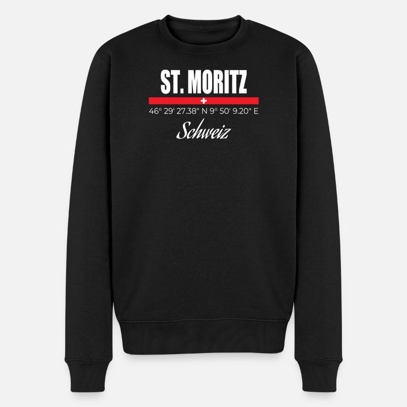 St. Moritz - Männer Premium Bio Pullover - Schwarz