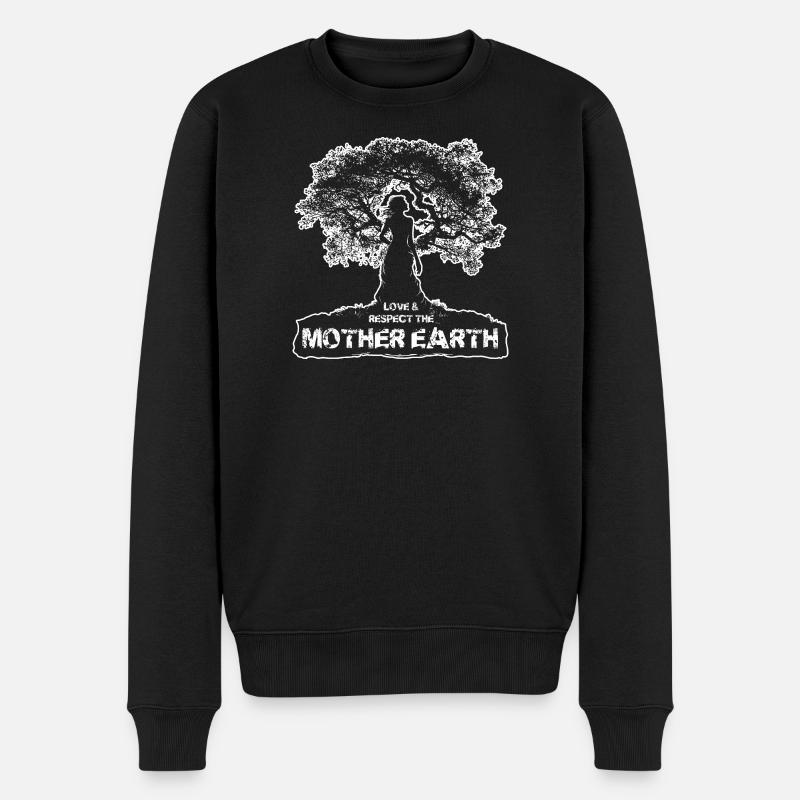 Terre Mère - Design Blanc - Pull Premium bio Homme - noir