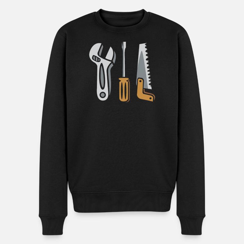 Werkzeug Set – Heimwerker Design - Männer Premium Bio Pullover - Schwarz