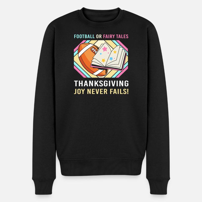 Thanksgiving Gender Reveal Werdende Mutter - Männer Premium Bio Pullover - Schwarz