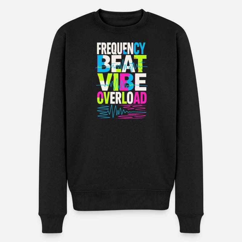 Frequency Beat Vibe Overload Design - Männer Premium Bio Pullover - Schwarz