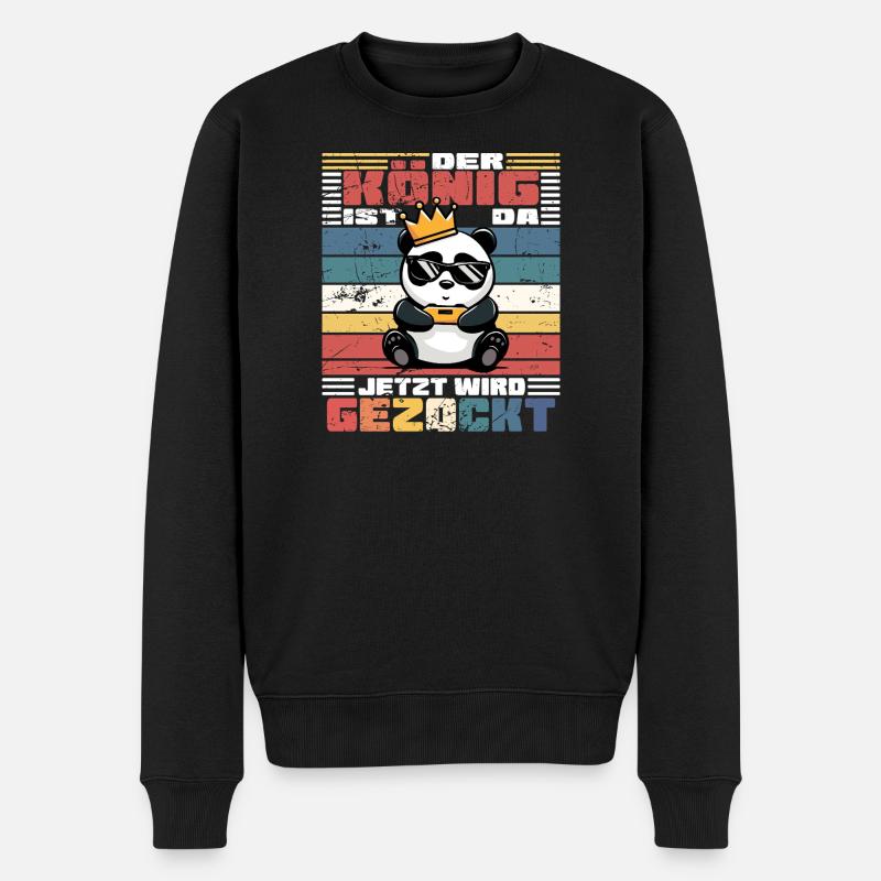 King Gamer - Panda - Pull Premium bio Homme - noir