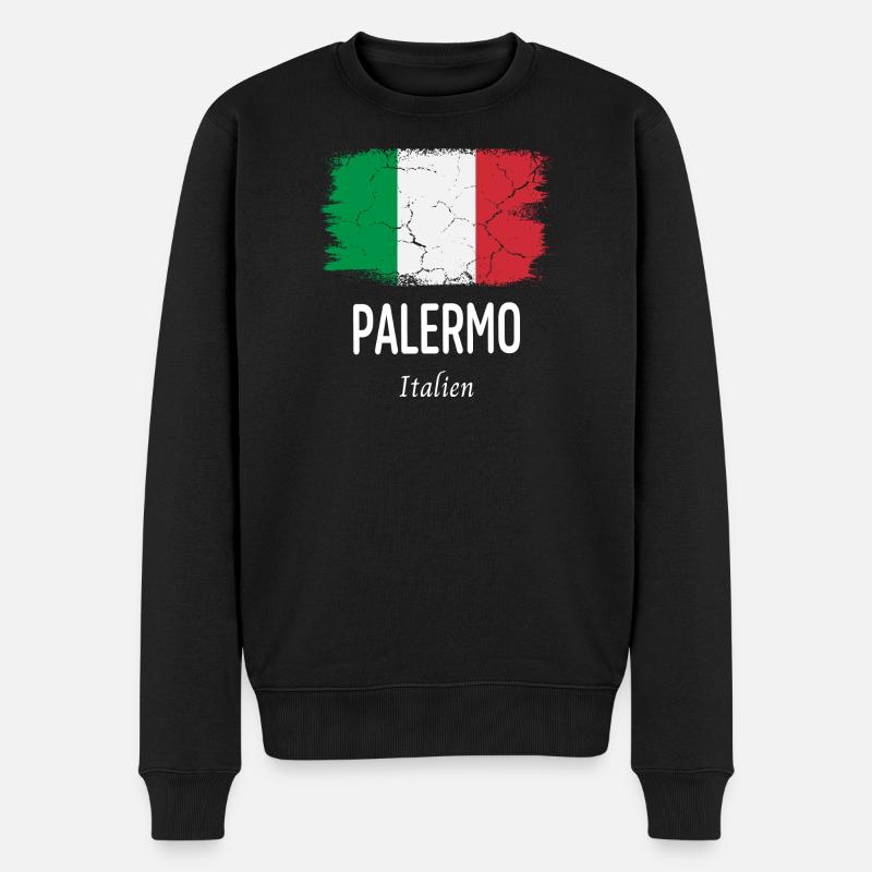 Palermo - Männer Premium Bio Pullover - Schwarz