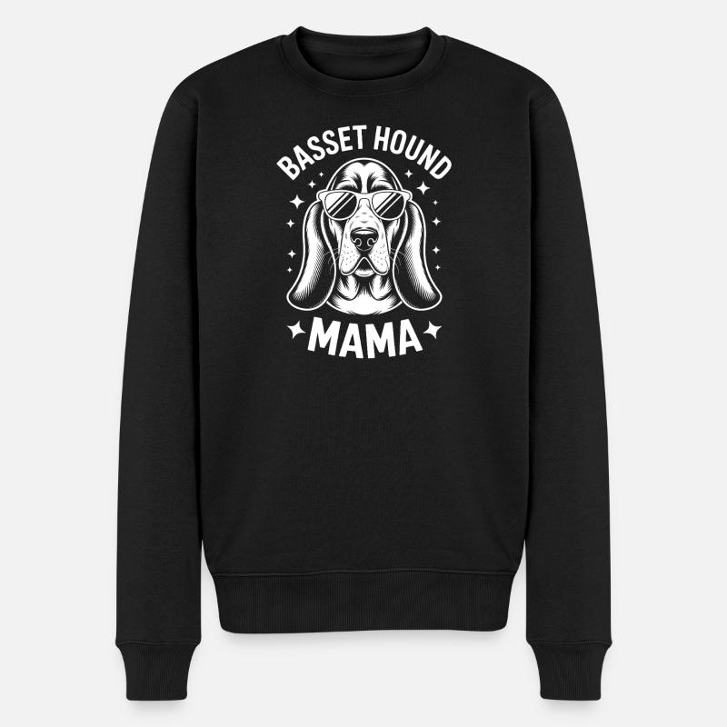 Basset Hound Spruch Mama Fun Basset Hound Geschenk - Männer Premium Bio Pullover - Schwarz