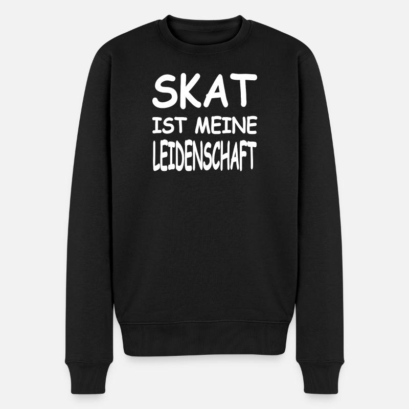 Skat - Männer Premium Bio Pullover - Schwarz