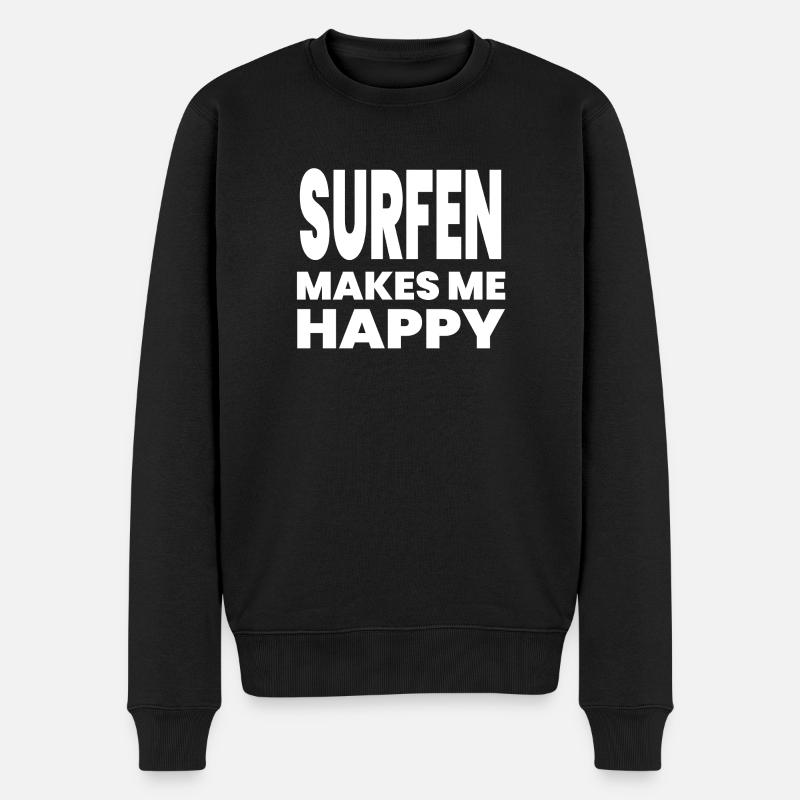 Surfen - Männer Premium Bio Pullover - Schwarz
