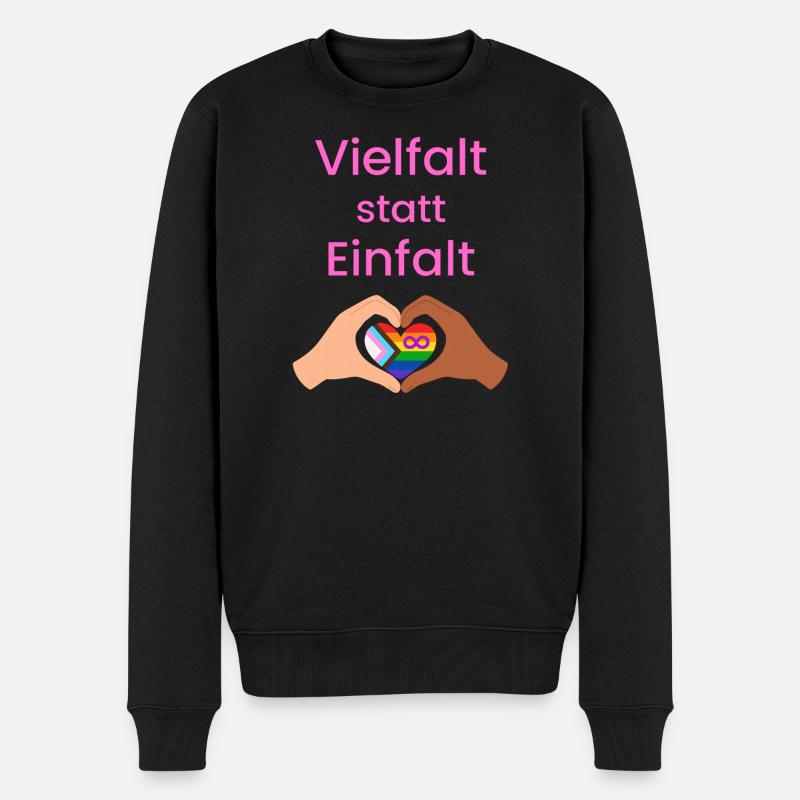 Vielfalt statt Einfalt - Männer Premium Bio Pullover - Schwarz